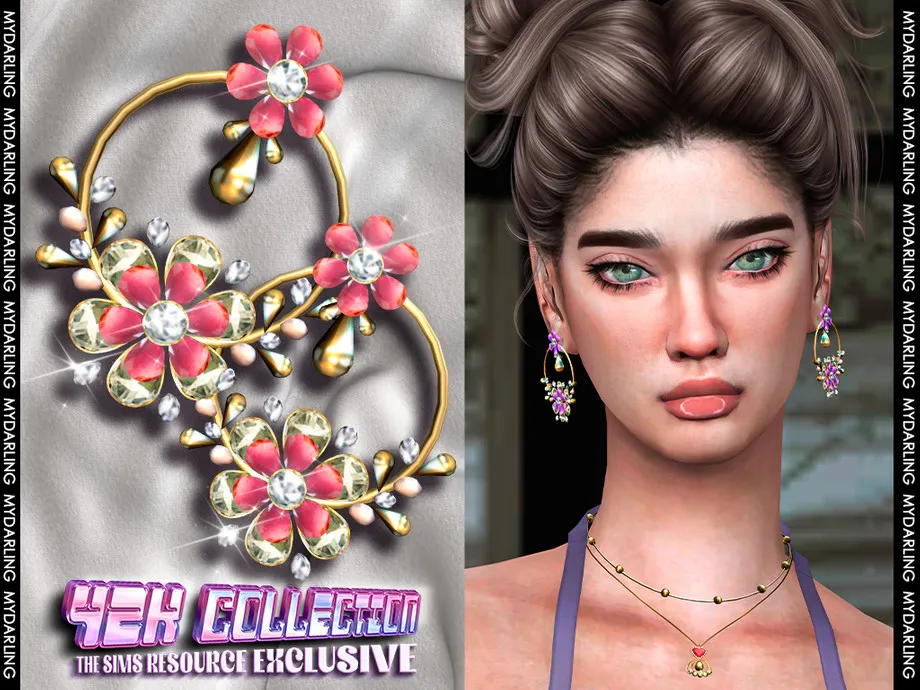 long gold earrings with jewels v1 na089