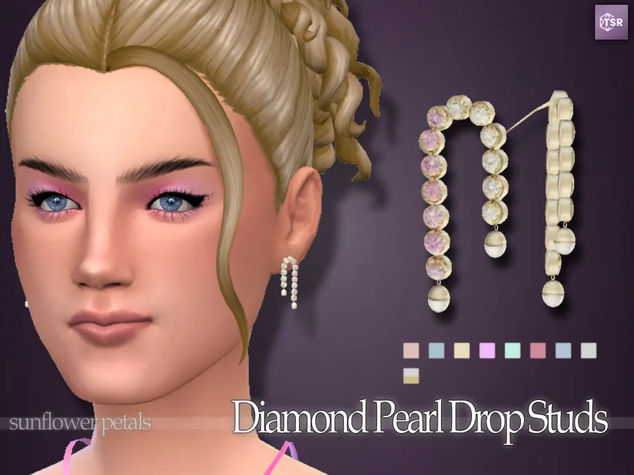 Diamond Pearl Drop Studs
