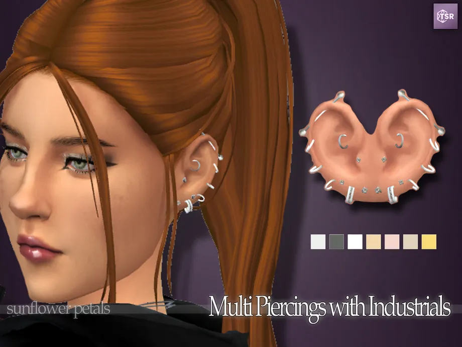 Multi Piercings with Industrials