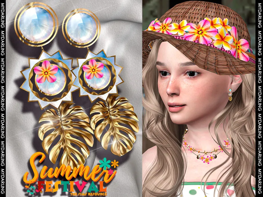 summer earring elice - gold na038 CHILD
