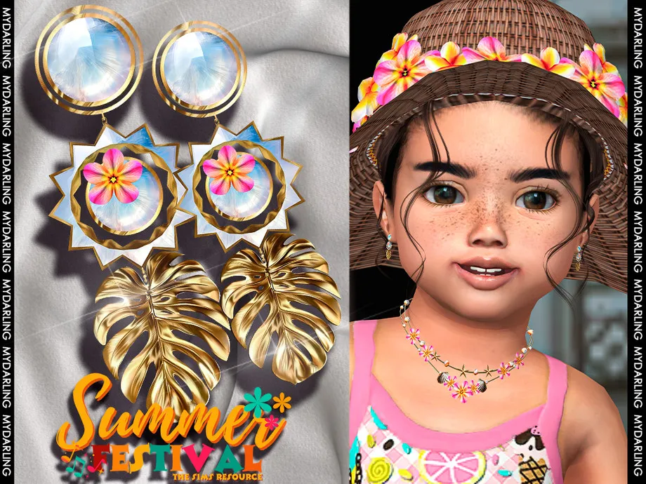 summer earring elice - gold na038 TODDLER