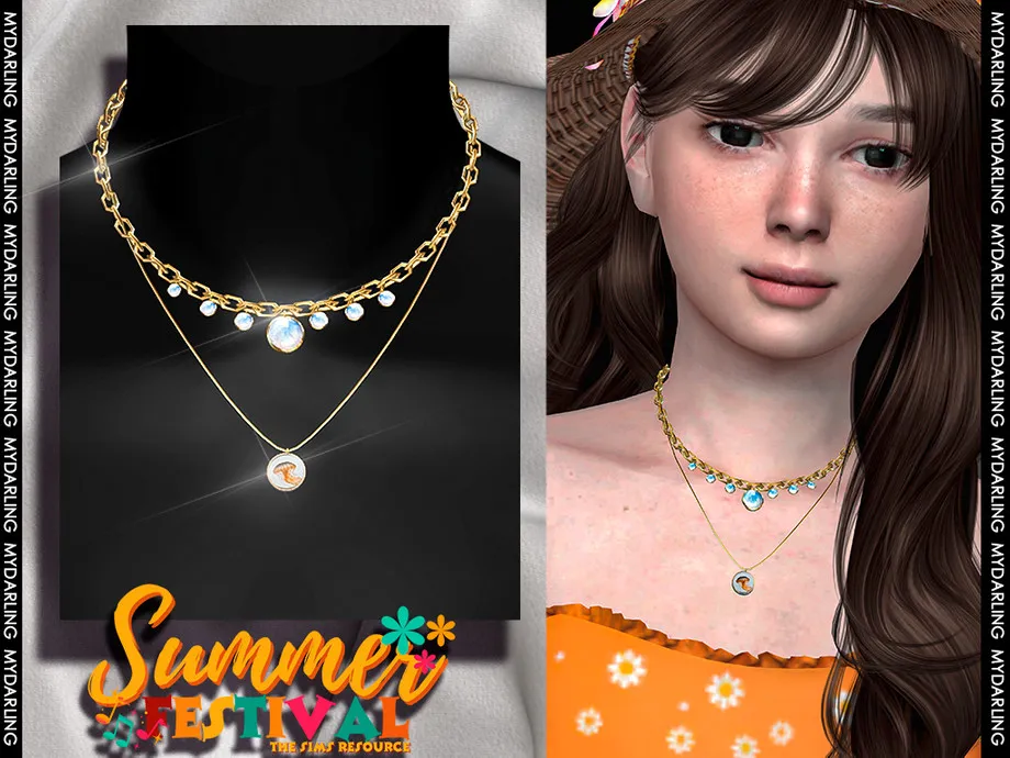 beach style two layer sea gold necklace set v2 - CHILD