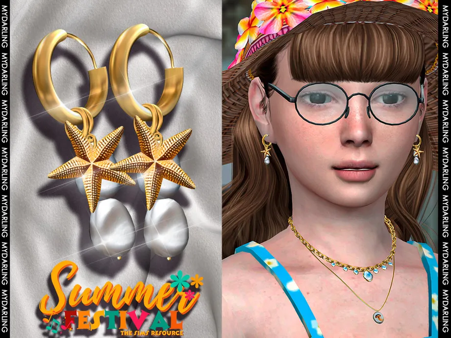 summer starfish earrings CHILD