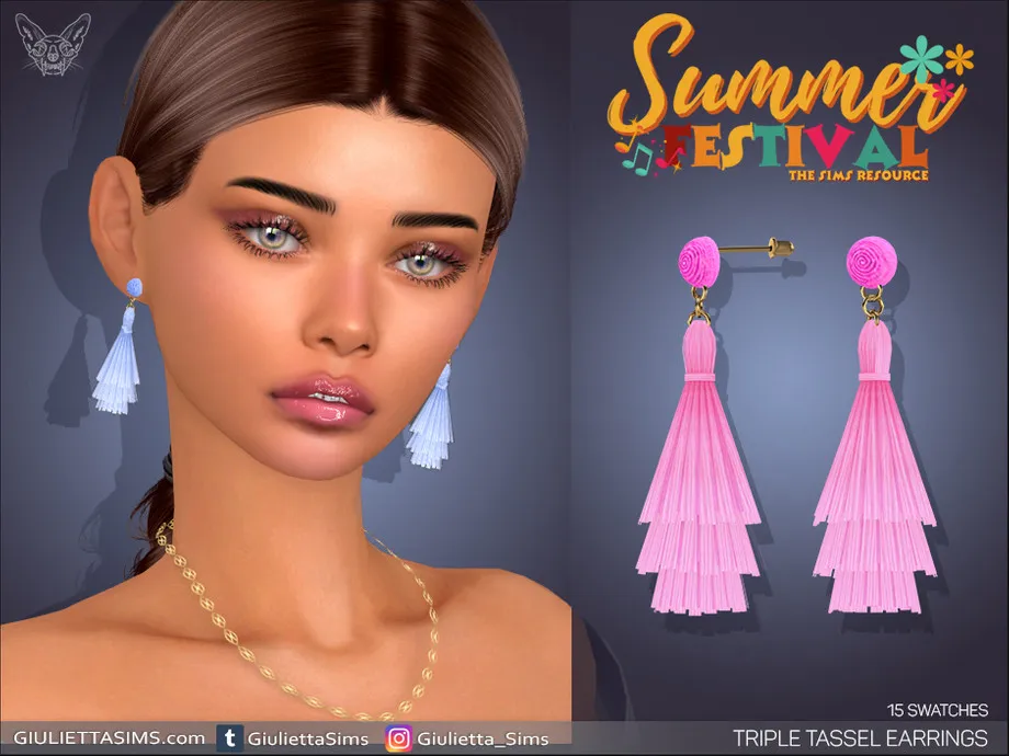 Summer Festival Triple Tassel Earrings