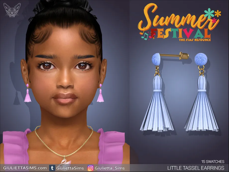 Summer Festival Little Tassel Earrings For Kids