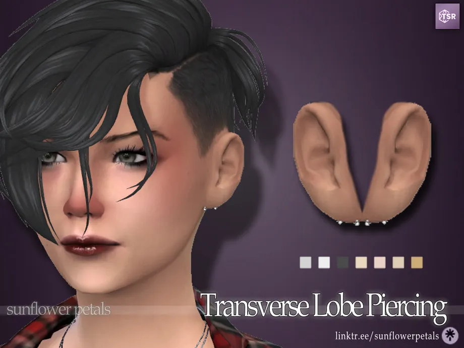 Transverse Lobe Piercings