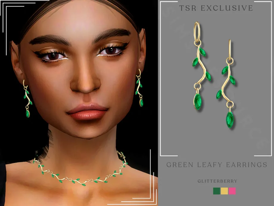 Green Leafy Earrings