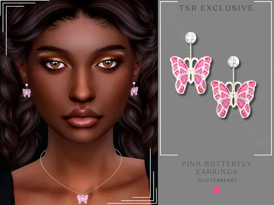 Pink Butterfly Earrings