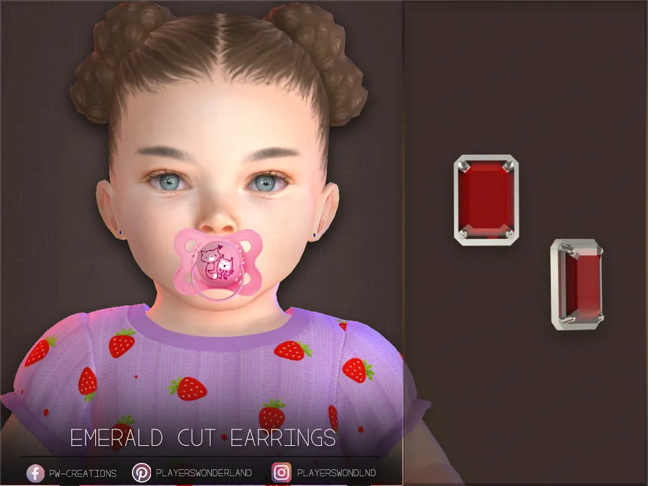 May Emerald Cut Earrings Infants
