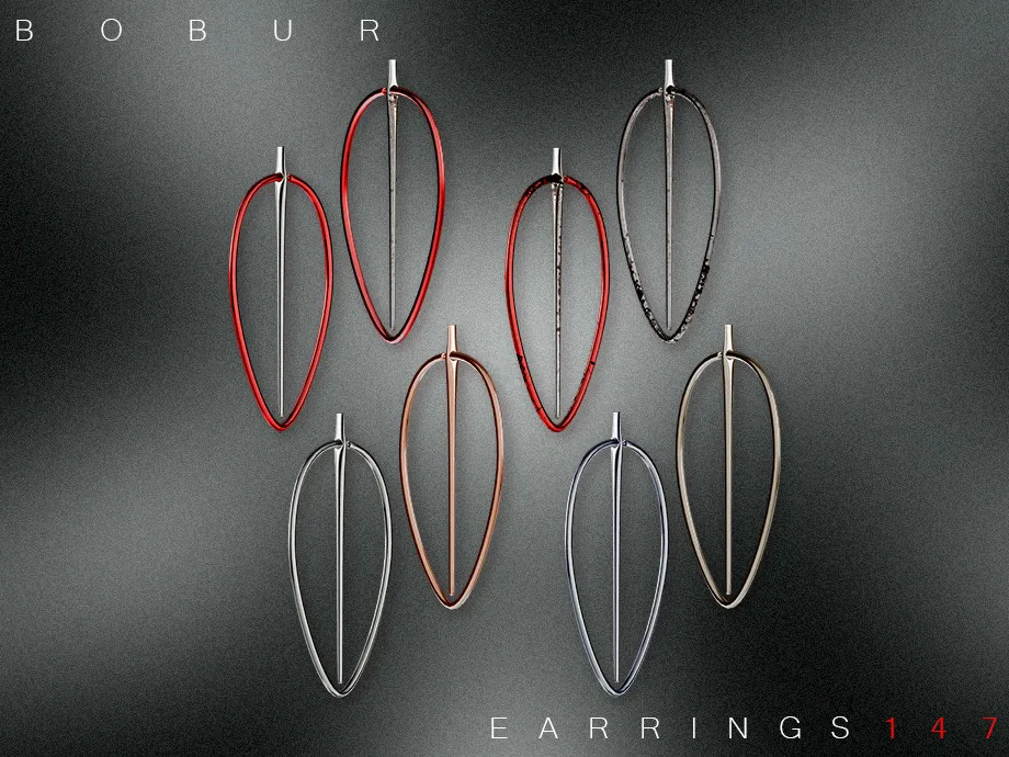 Dangling heart earrings with a needle