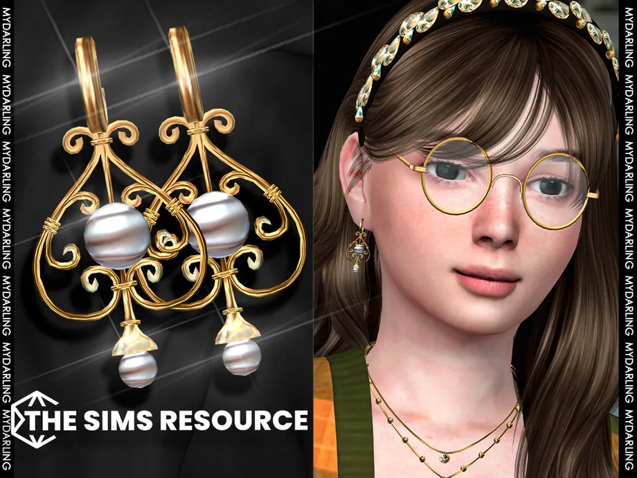 Gold heart aesthetic earring CHILD