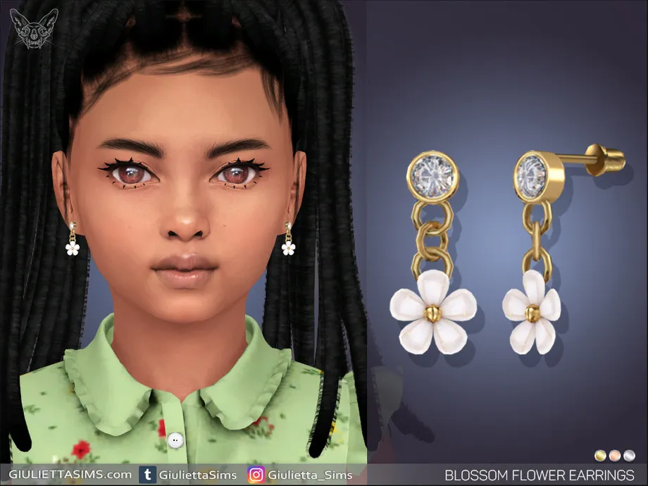 Blossom Flower Earrings For Kids