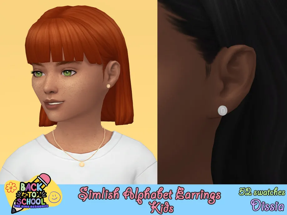 Simlish Alphabet Earrings Kids