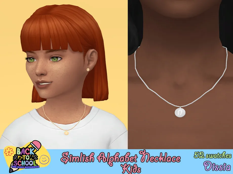 Simlish Alphabet Necklace Kids