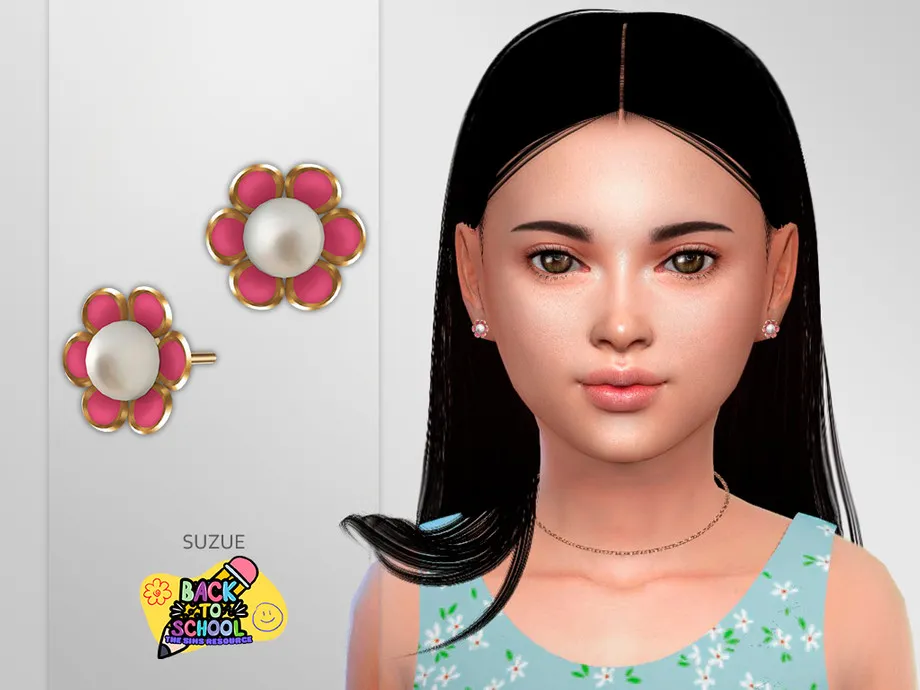 Back to School Flower Earrings Child