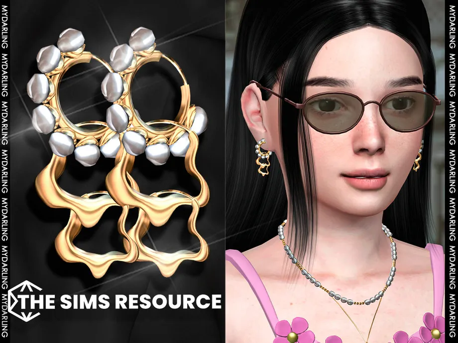 elegant gold pearl earrings na010 CHILD