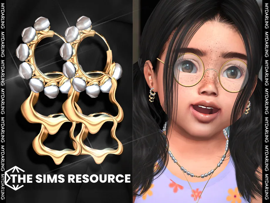 elegant gold pearl earrings na010 TODDLER