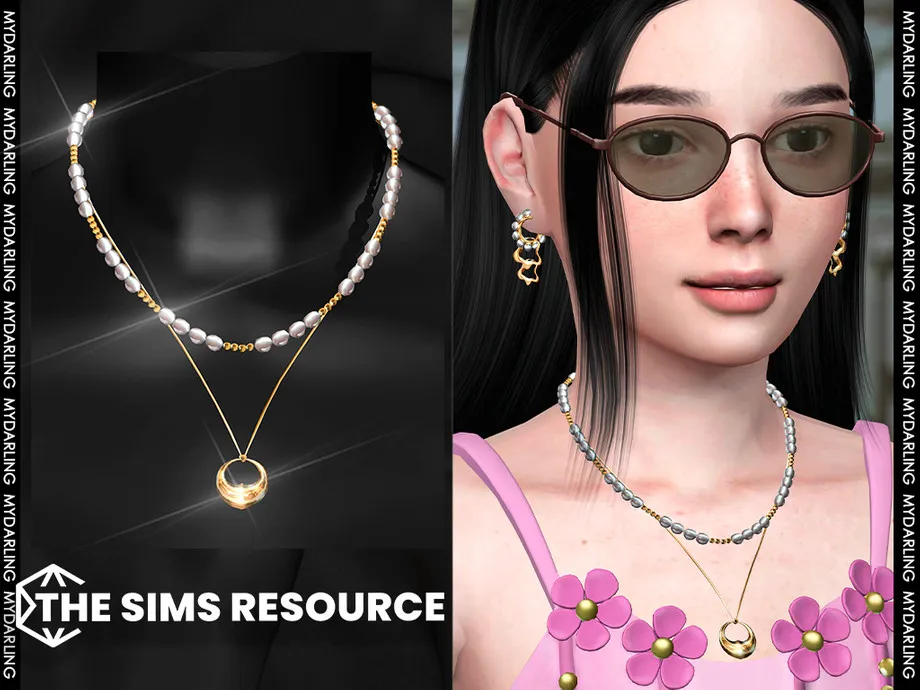 elegant gold pearl necklace V1 CHILD