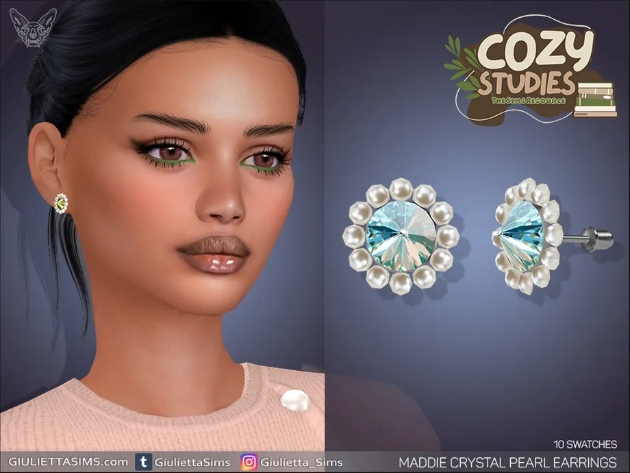 Cozy Studies - Maddie Pearl Crystal Earrings