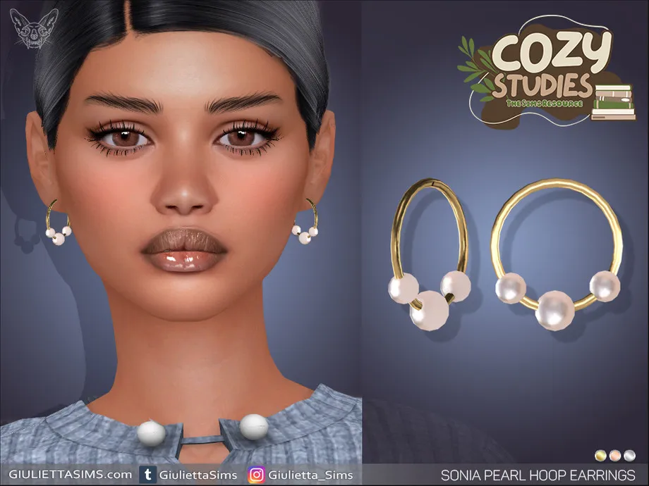 Cozy Studies - Sonia Pearl Hoop Earrings