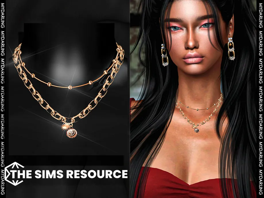 2 piece aesthetic gold necklace V1 ADULT