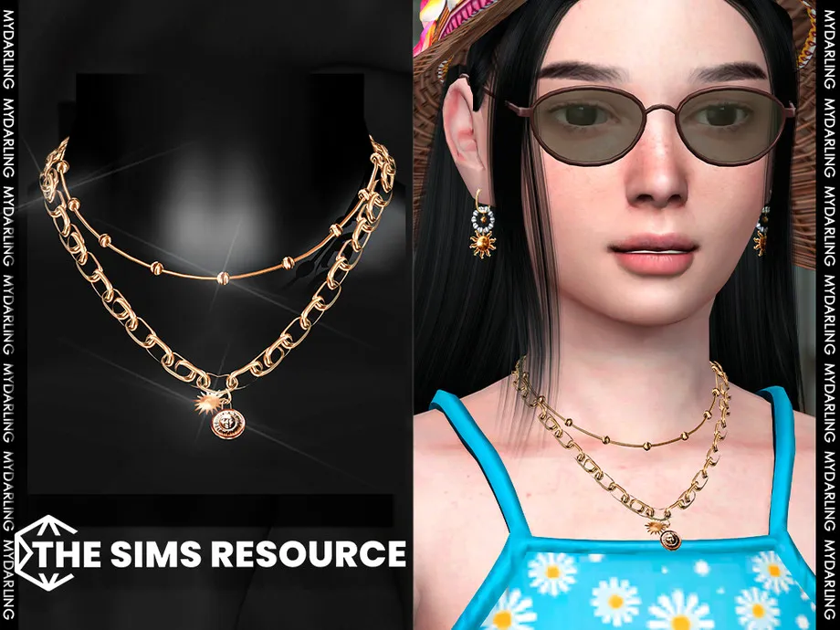 2 piece aesthetic gold necklace V1 CHILD