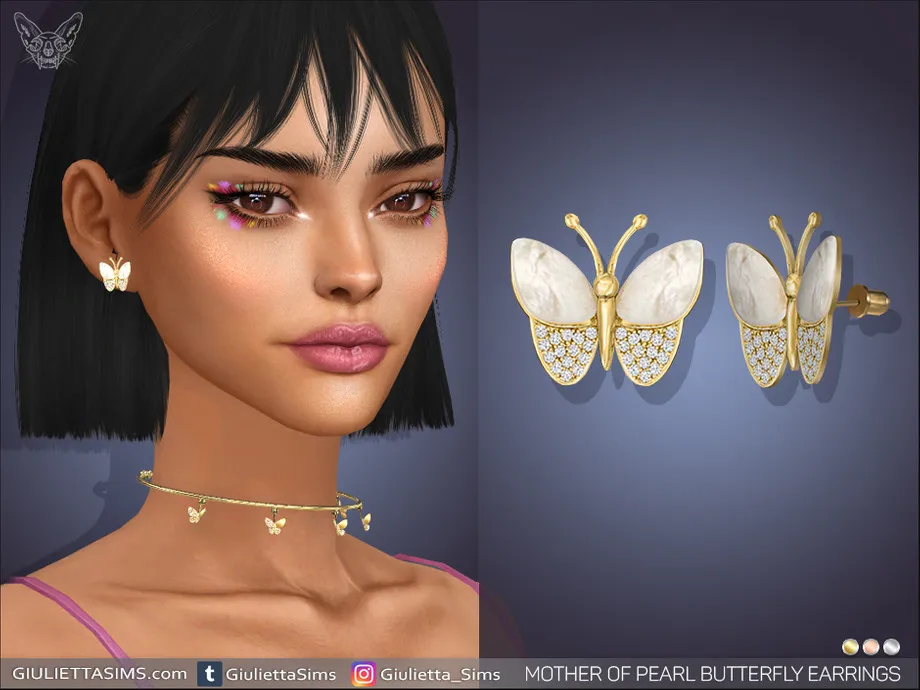 Mother Of Pearl Butterfly Earrings