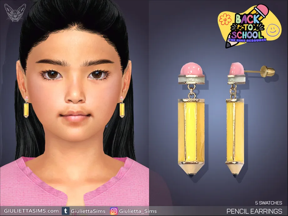 Back To School - Pencil Earrings For Kids