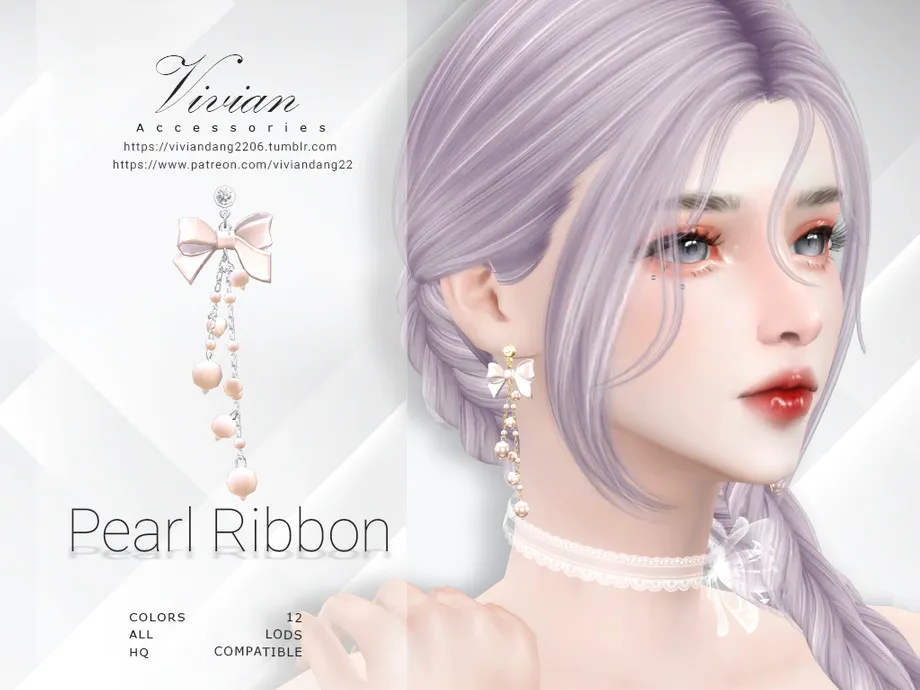Pearl Ribbon - Earing