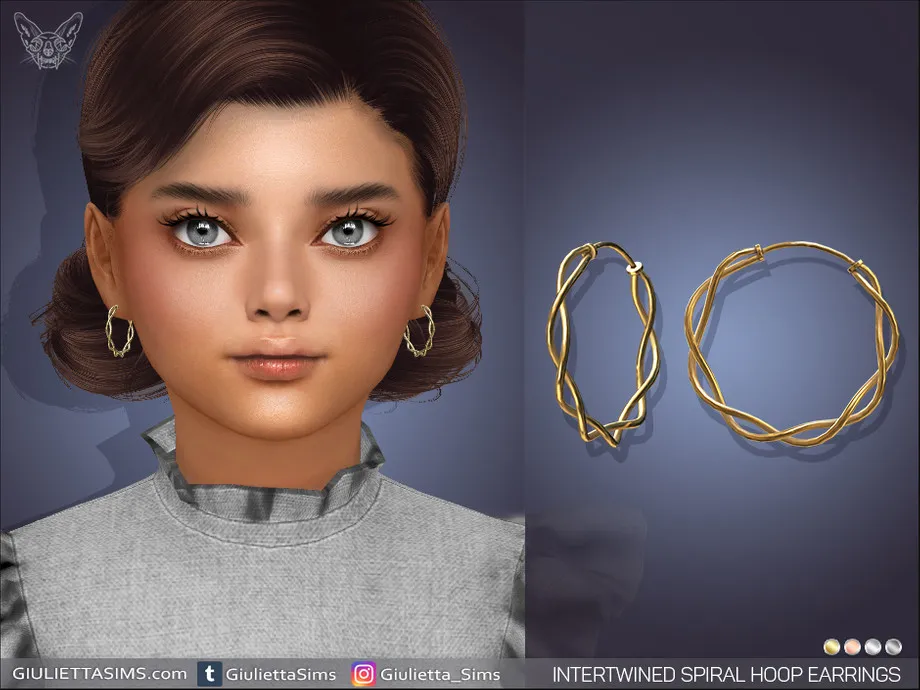 Intertwined Spiral Hoop Earrings For Kids