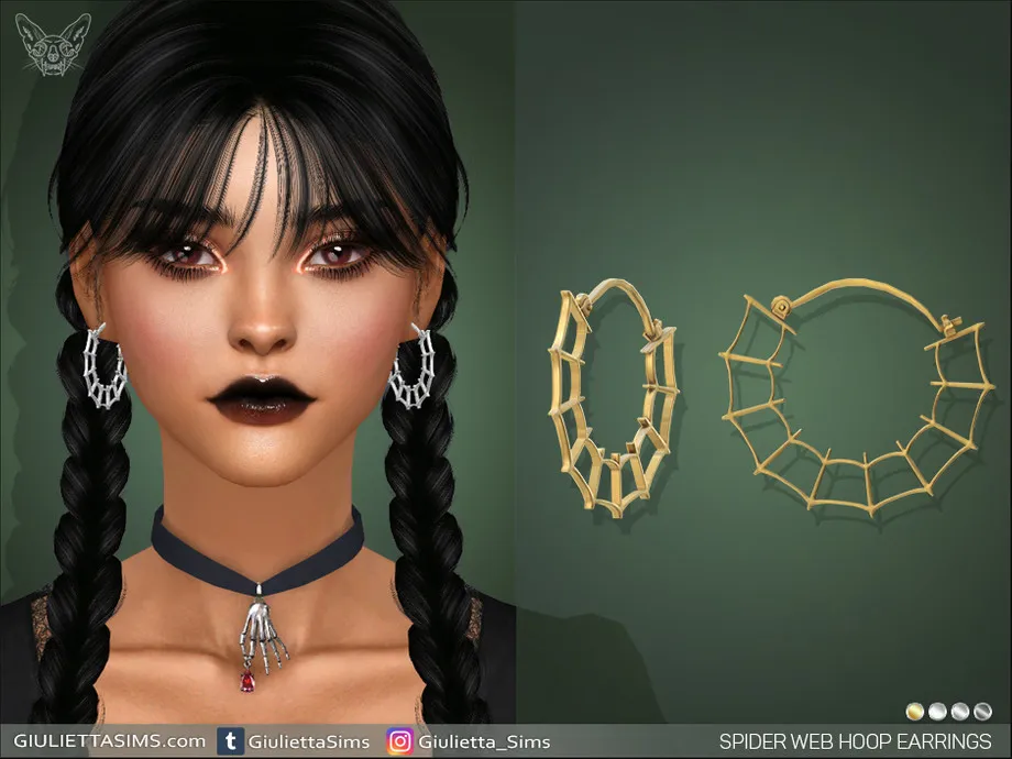 Halloween Movie Night - Spider Web Hoop Earrings