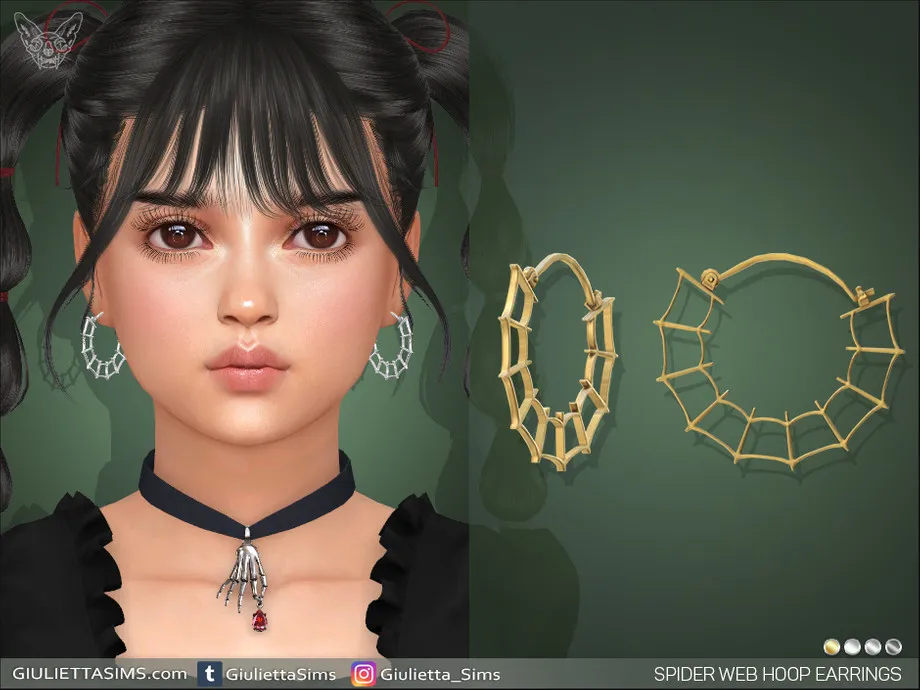 Halloween Movie Night - Spider Web Hoop Earrings For Kids