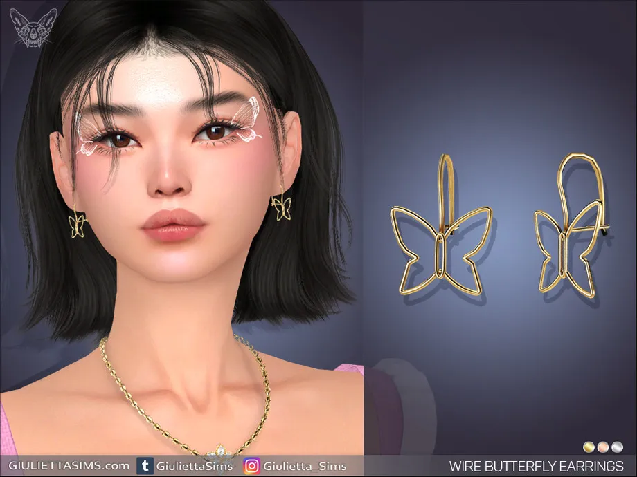 Wire Butterfly Earrings