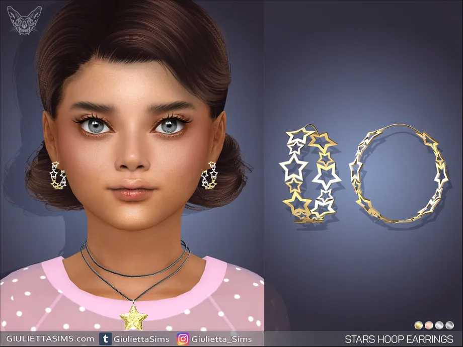 Stars Hoop Earrings For Kids