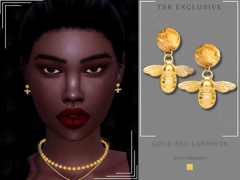 Gold Bee Earrings