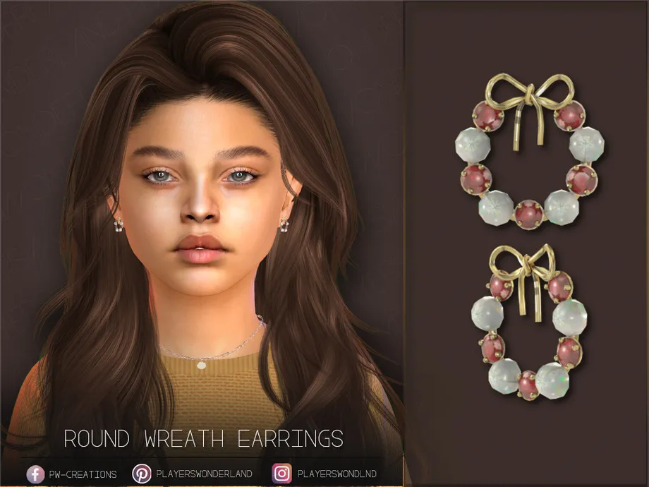Round Wreath Earrings Kids