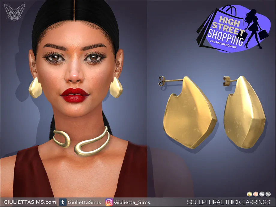 High Street Shopping - Sculptural Thick Earrings