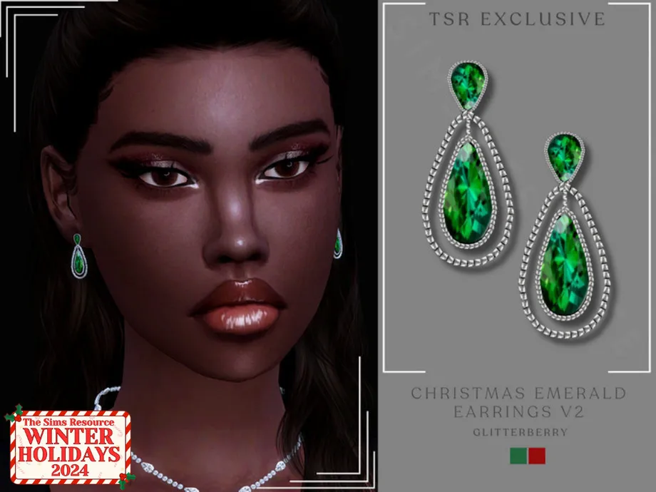 Christmas Emerald Earrings v2