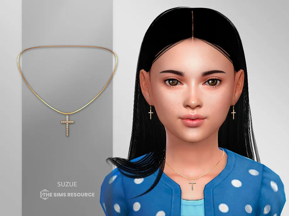 Cross with Crystals Necklace Child