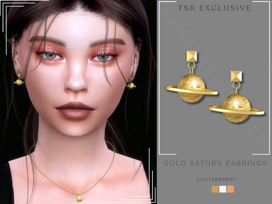 Gold Saturn Earrings