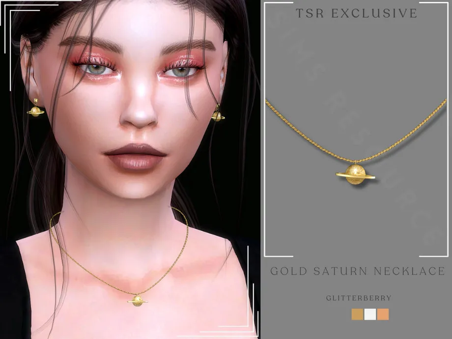 Gold Saturn Necklace