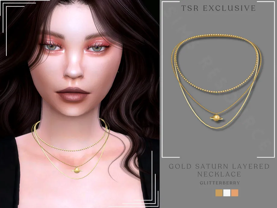 Gold Saturn Layered Necklace