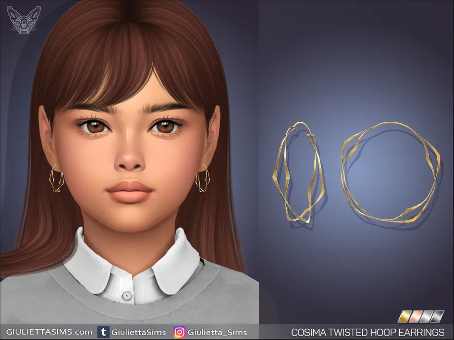 Cosima Twisted Hoop Earrings For Kids