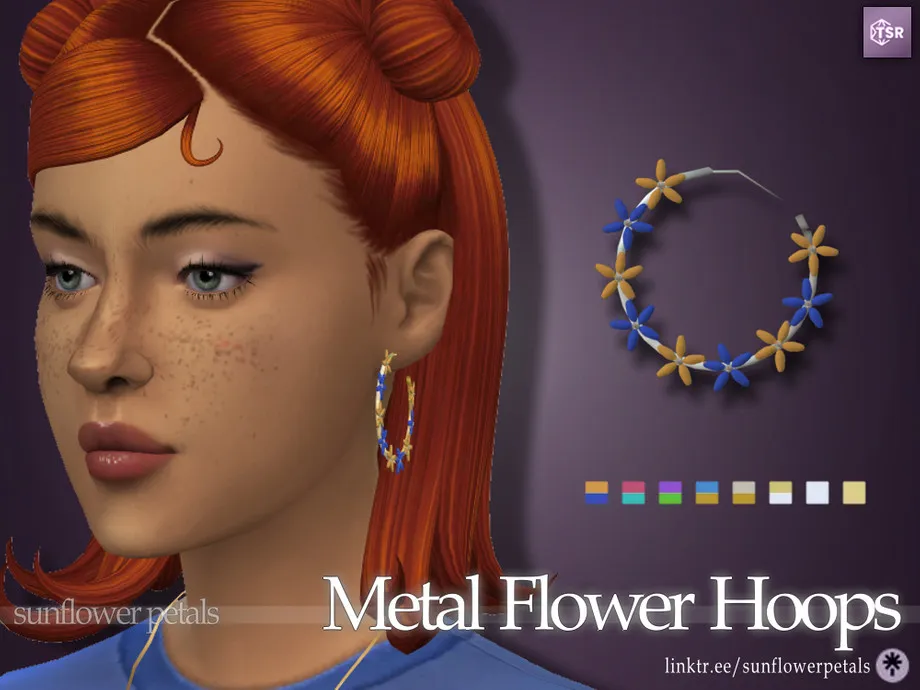 Metal Flower Hoops