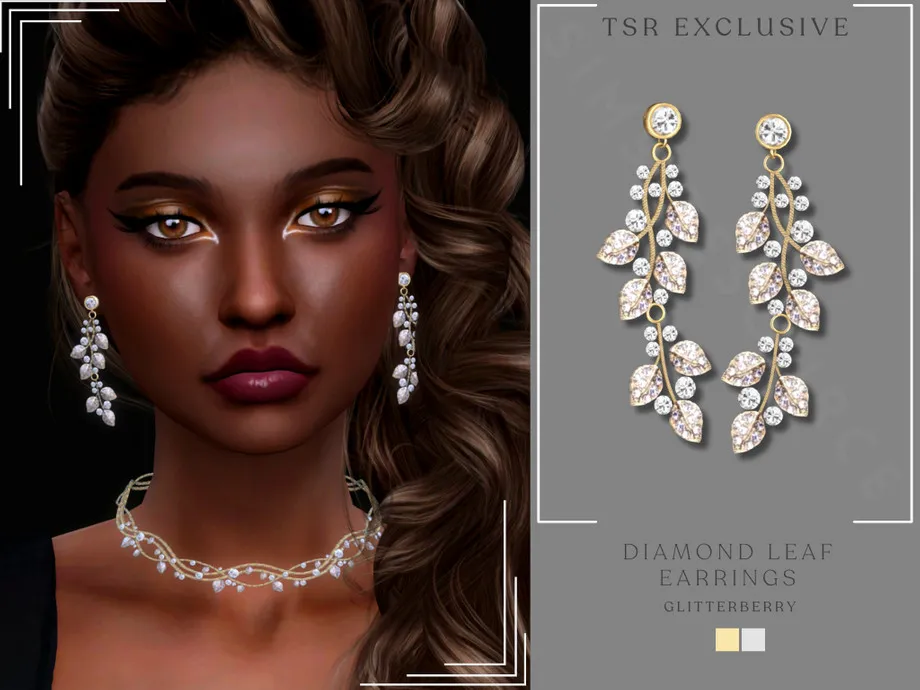 Diamond Leaf Earrings