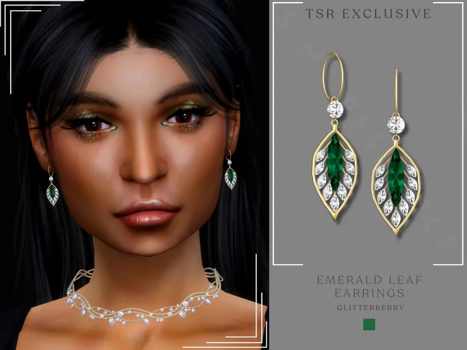 Emerald Leaf Earrings