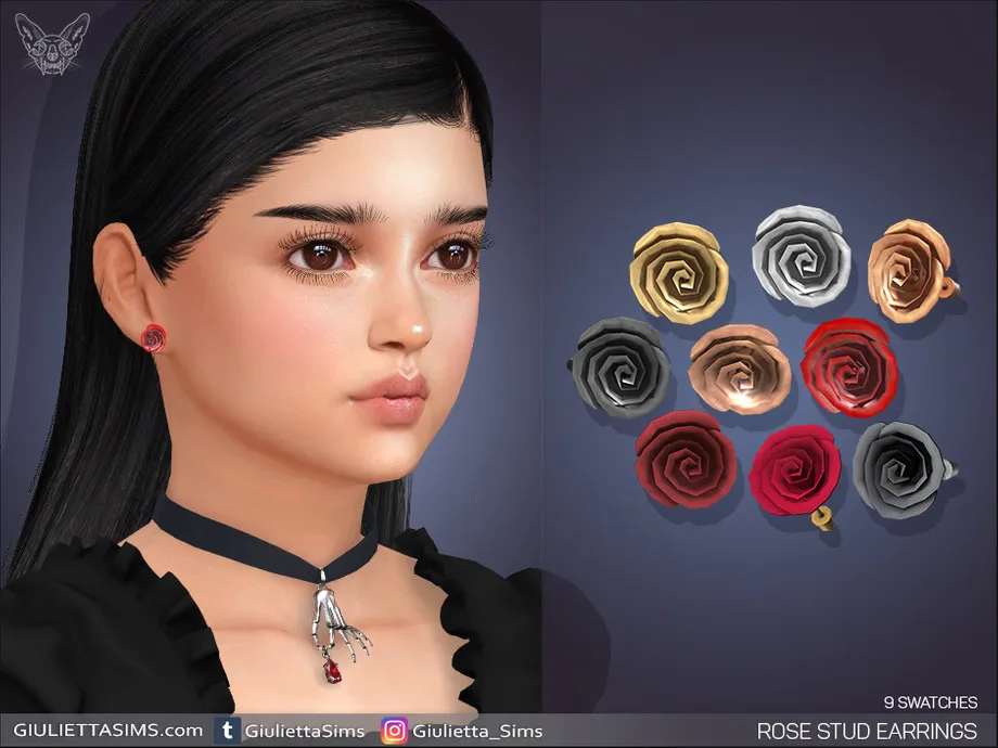 Rose Stud Earrings For Kids