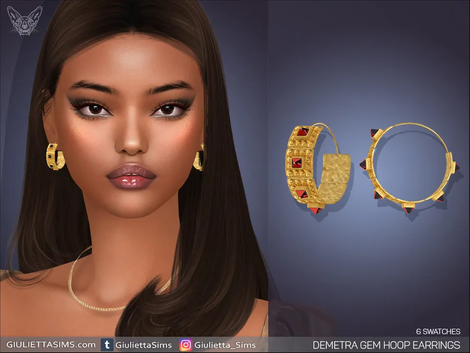 Demetra Gem Hoop Earrings