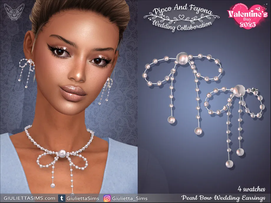 Pearl Bow Wedding Earrings - Pipco and Feyona Wedding Collaboration