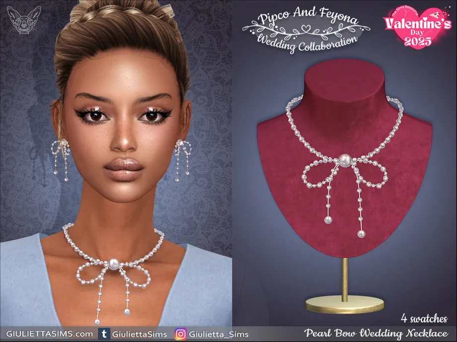 Pearl Bow Wedding Necklace - Pipco and Feyona Wedding Collaboration